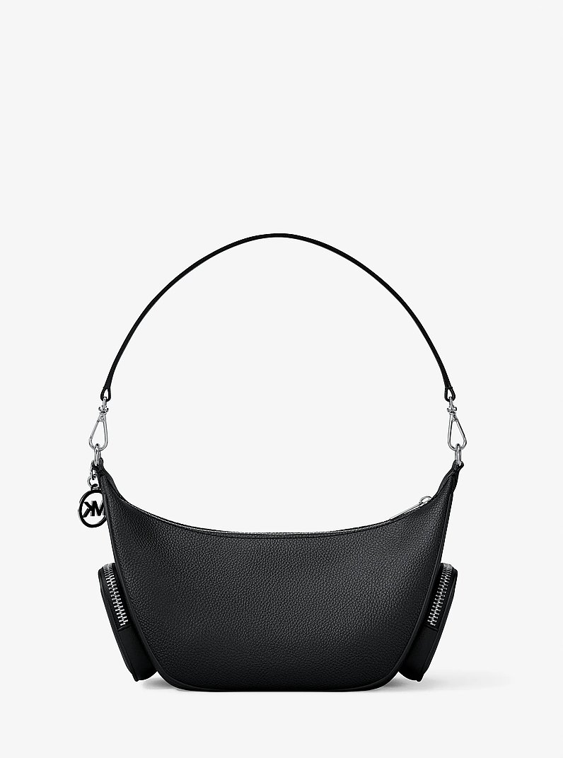 Merritt Small Pebbled Leather Convertible Crossbody Bag in BLACK | Michael Kors