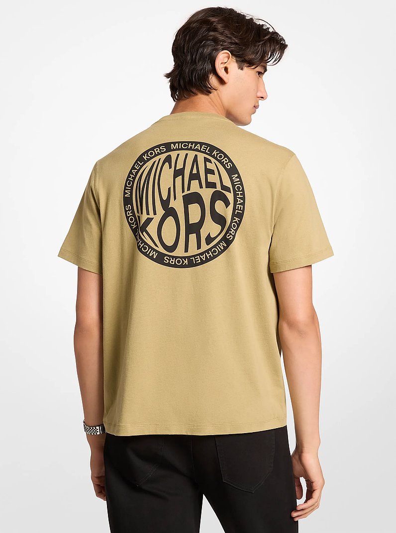 Camiseta de jersey de algod&oacute;n con logotipo gr&aacute;fico in OREGANO | Michael Kors
