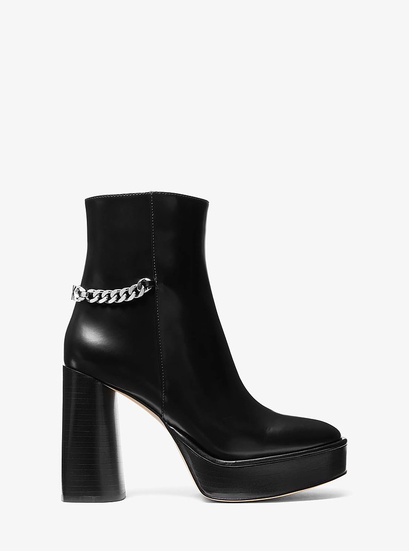 Carlisle Leather Platform Boot in BLACK | Michael Kors