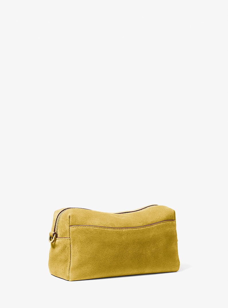 Crossbodytas Bryant van su&egrave;de, klein en aanpasbaar in GROENGEEL | Michael Kors