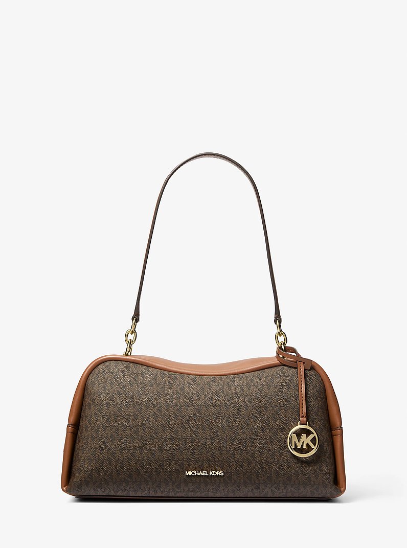 Cecily Medium Signature Logo Shoulder Bag in BROWN | Michael Kors