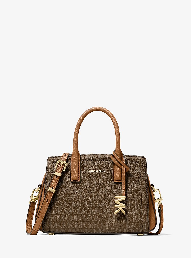Laila Extra-Small Signature Logo Crossbody Bag in BRN/ACORN | Michael Kors