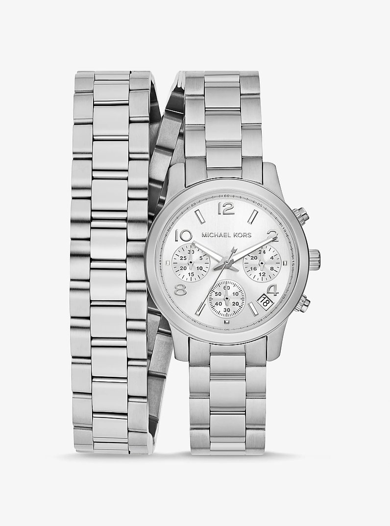 Runway Silver-Tone Wrap Watch in SILVER | Michael Kors