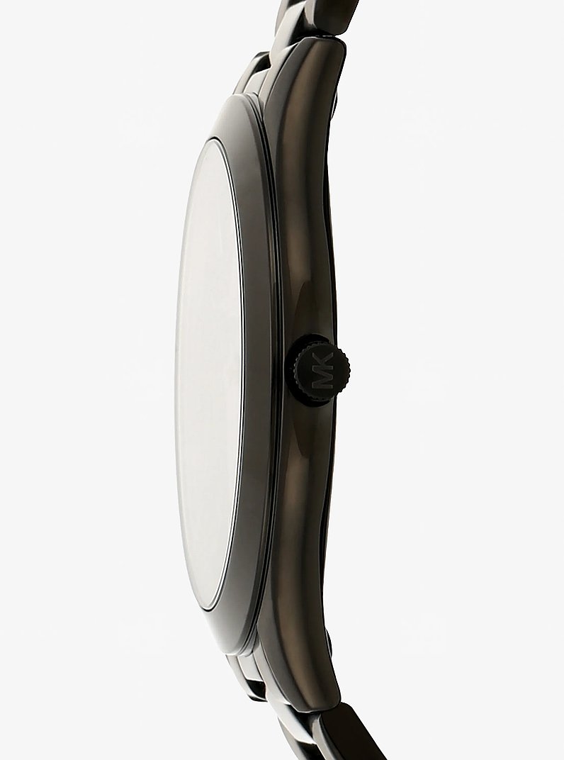 Oversized Slim Runway Black-Tone Watch in BLACK | Michael Kors