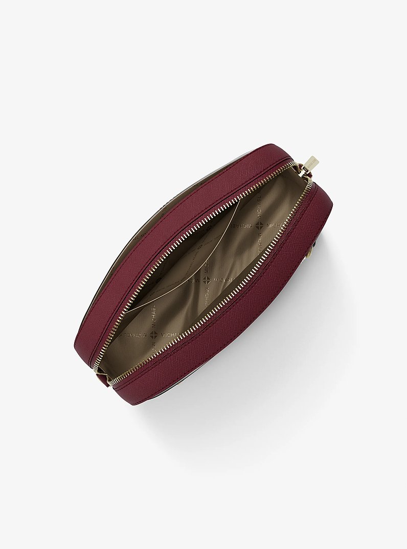 Jet Set Large Saffiano Leather Crossbody Bag in CHERRY | Michael Kors