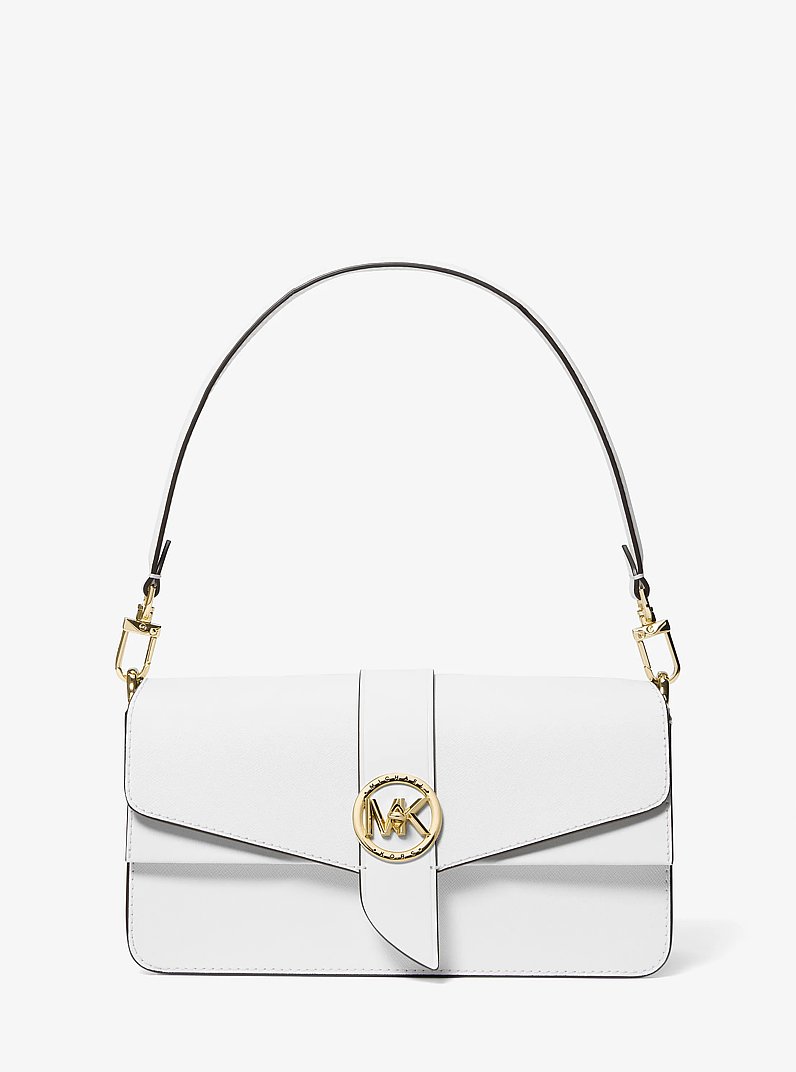 Sac &agrave; &eacute;paule Greenwich de taille moyenne en cuir Saffiano