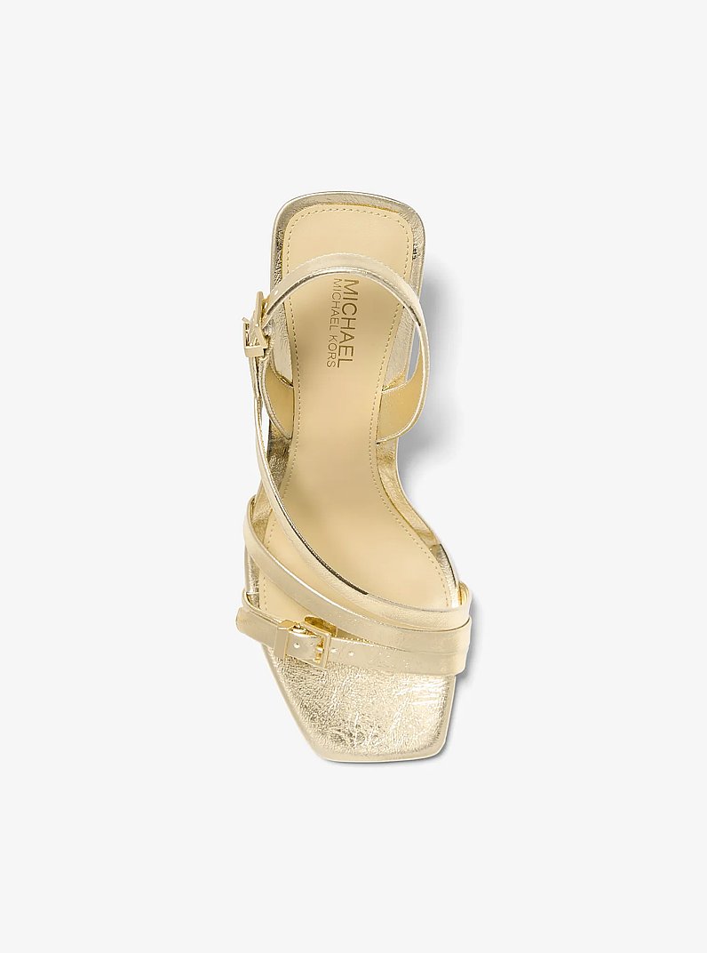 Yvette Metallic Sandal in PALE GOLD | Michael Kors
