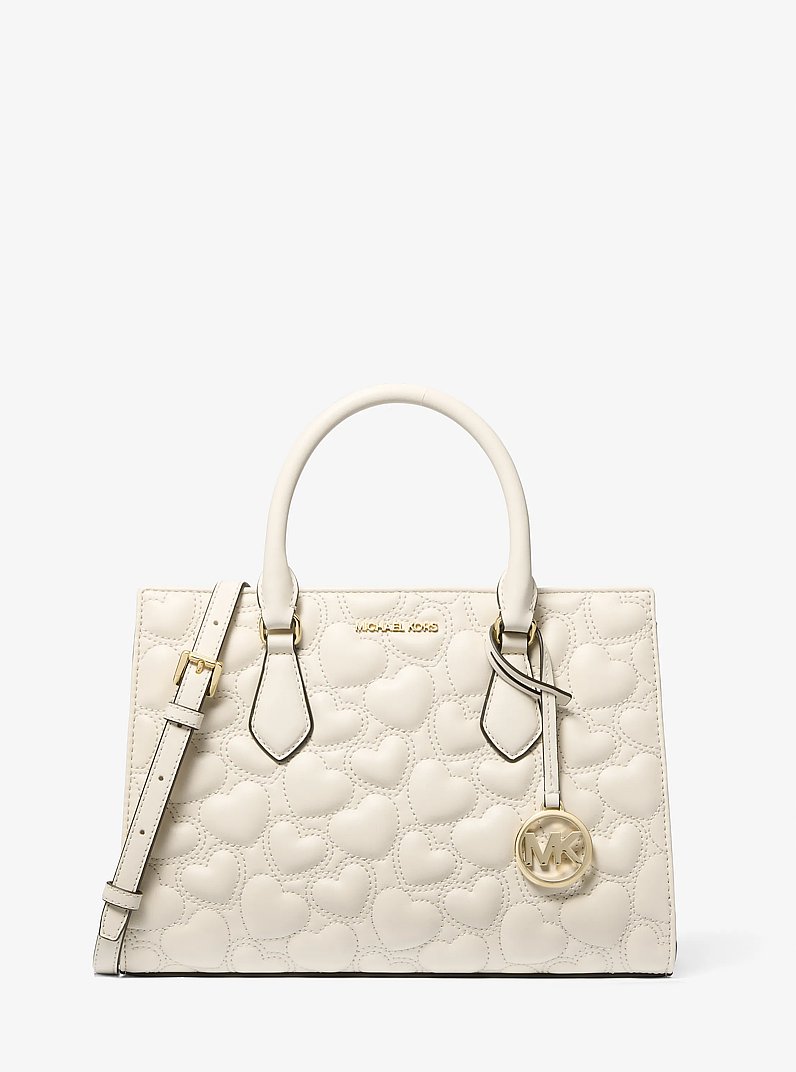MICHAEL KORS SHEILA サッチェル ライトクリーム Sheila Medium Heart Embroidered Satchel in LT CREAM - Sale