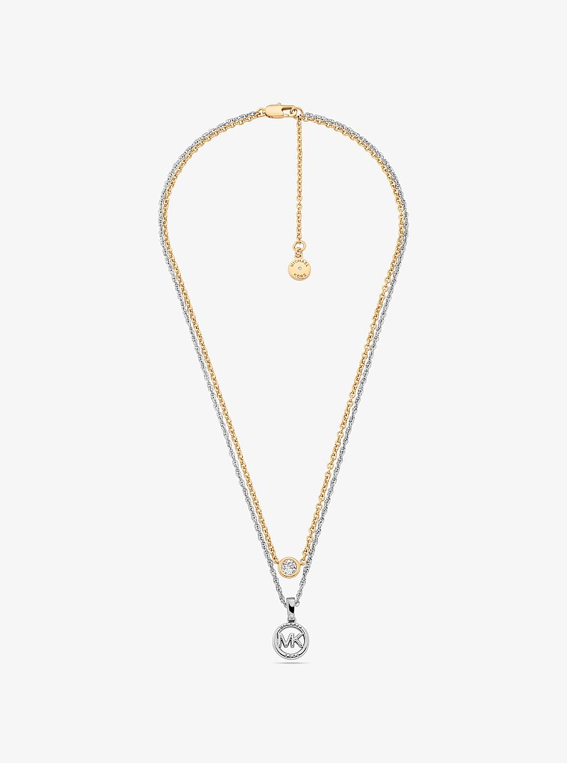 Double Layered Necklace and Stud Earrings Gift Set in TWO TONE | Michael Kors