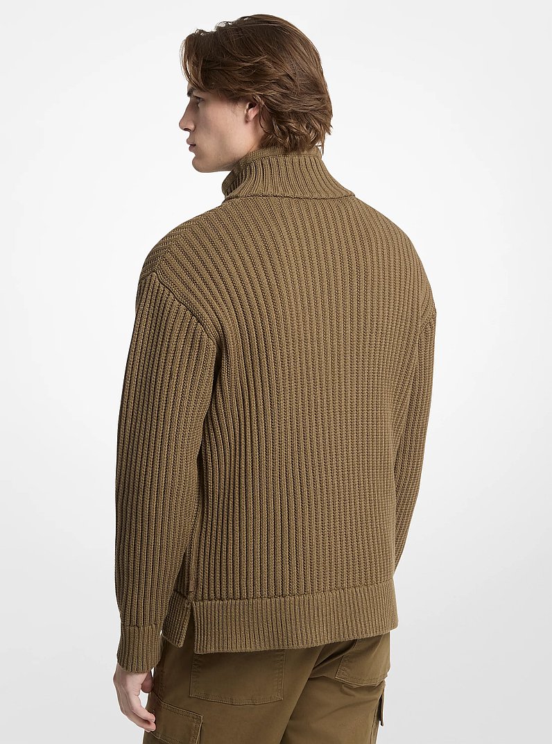 Su&eacute;ter de cuello de embudo de mezcla de algod&oacute;n texturizado in LONA | Michael Kors