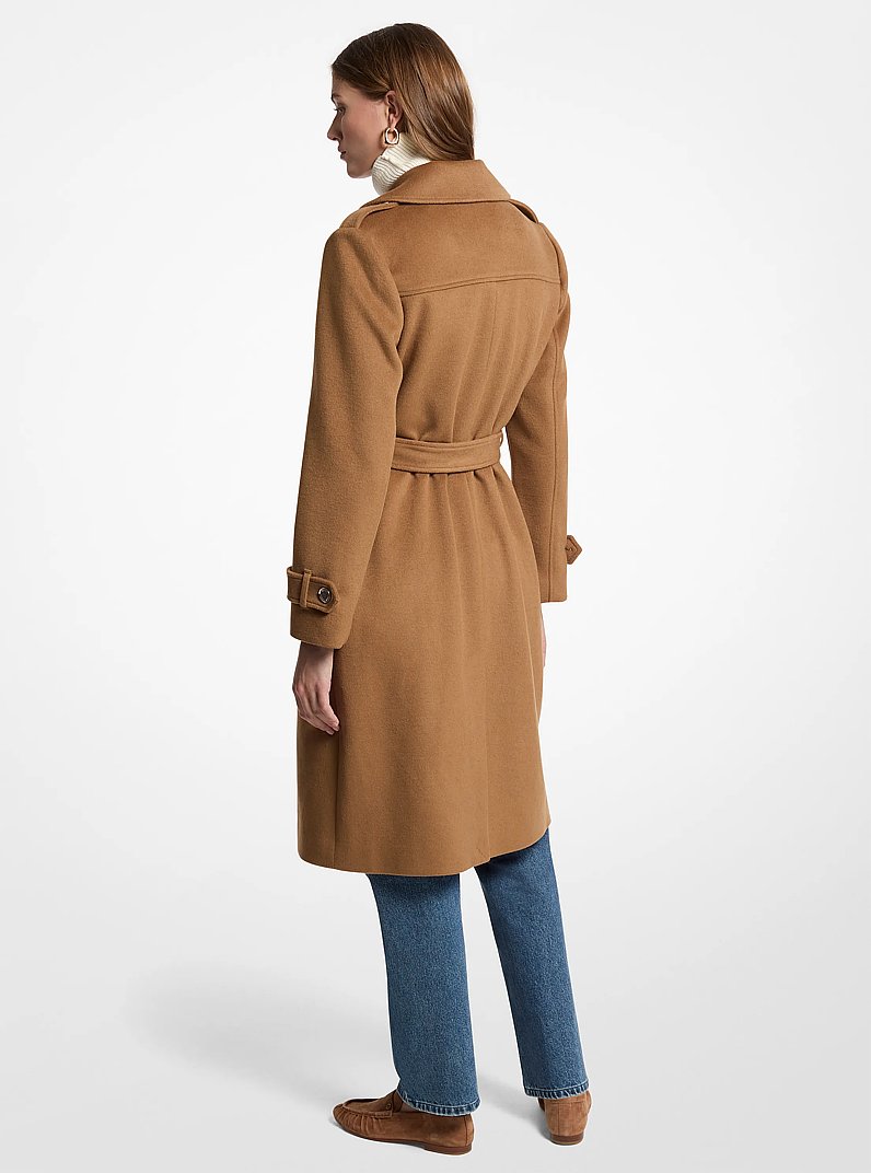 Cappotto in misto lana con cintura in CAMMELLO SCURO | Michael Kors