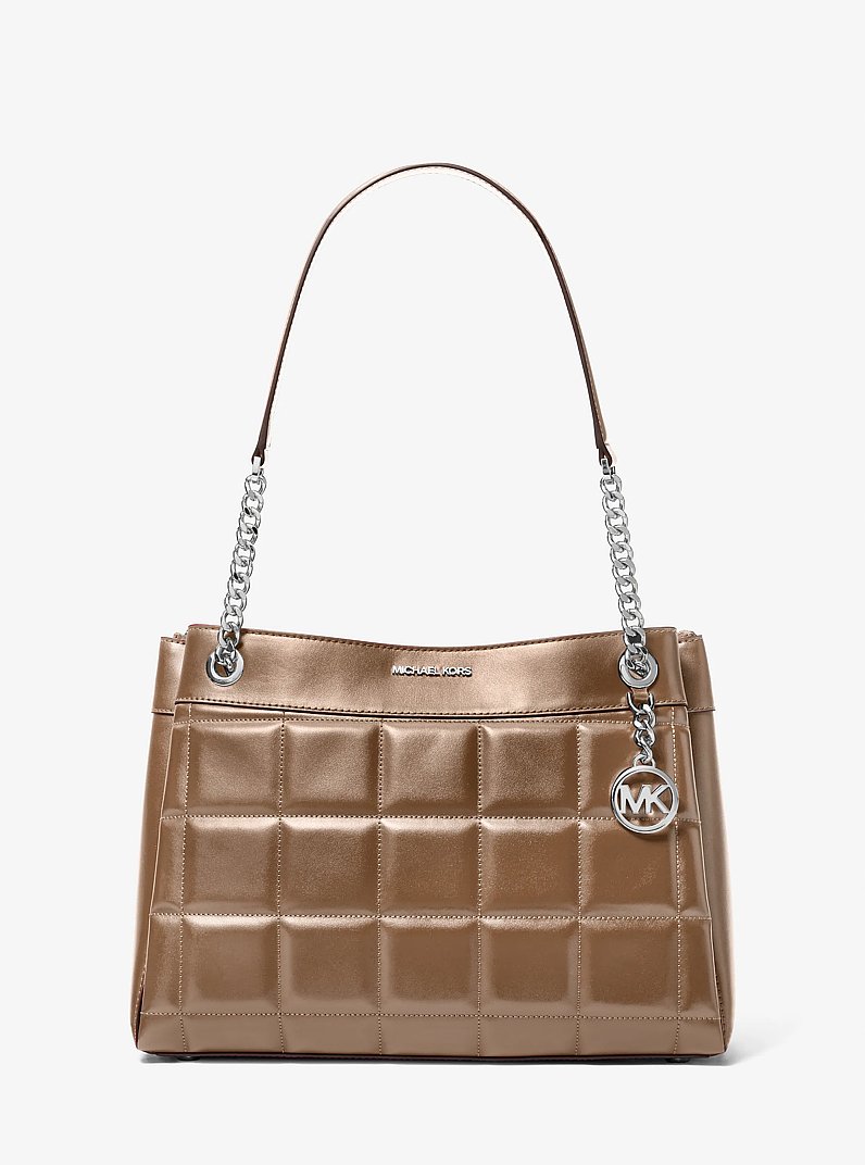 Susan Medium Quilted Leather Tote Bag in DRIFTWOOD | Michael Kors