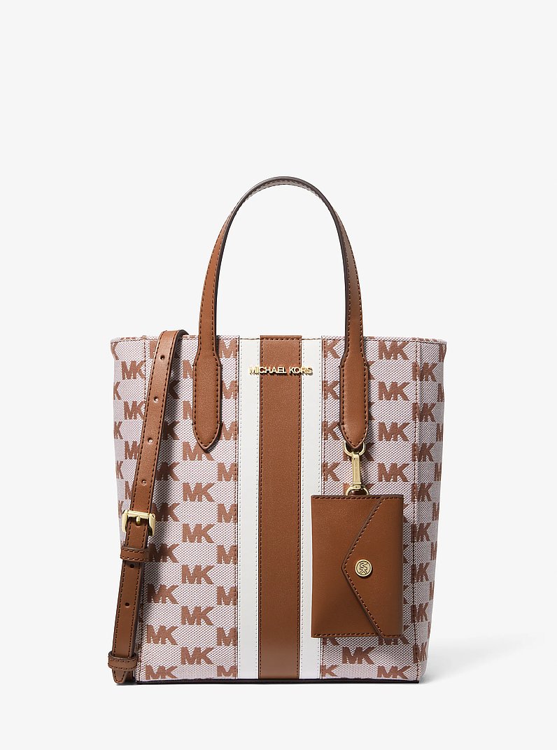Vincent Small Logo Jacquard Convertible Tote Bag with Card Case in