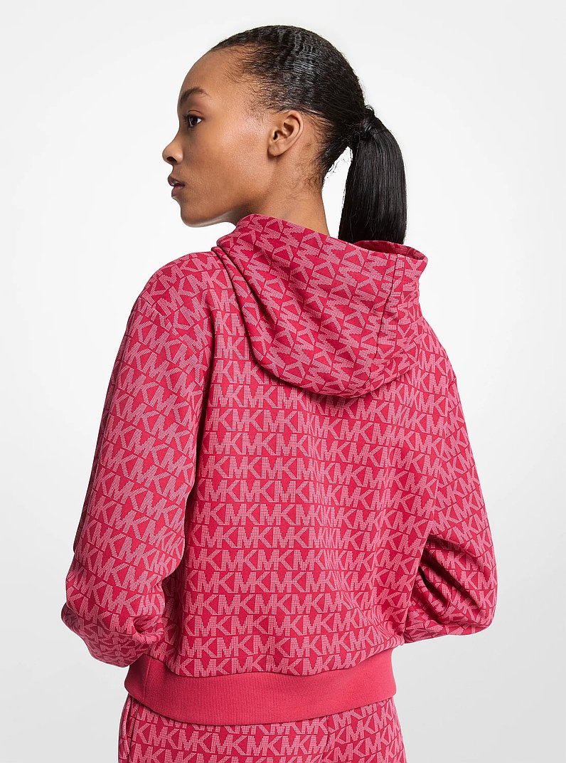 Sudadera con capucha corta de mezcla de algod&oacute;n con logotipo exclusivo in [3458] | Michael Kors