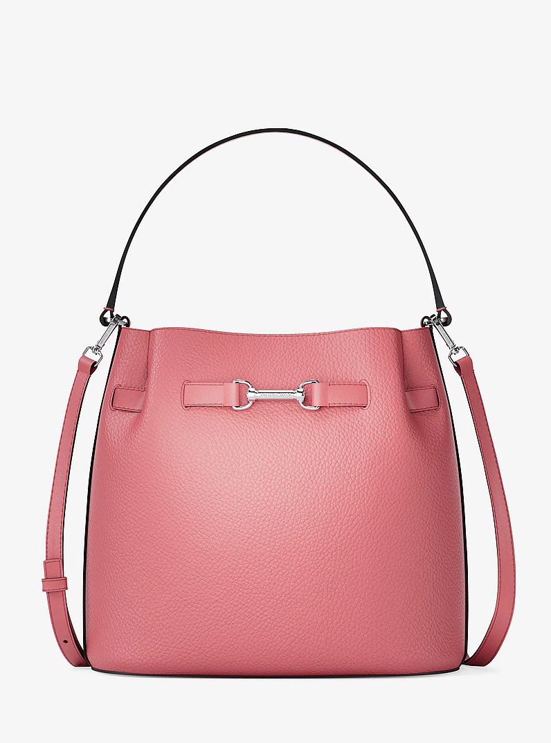 Carson Medium Pebbled Leather Convertible Bucket Crossbody Bag in HIBISCUS | Michael Kors