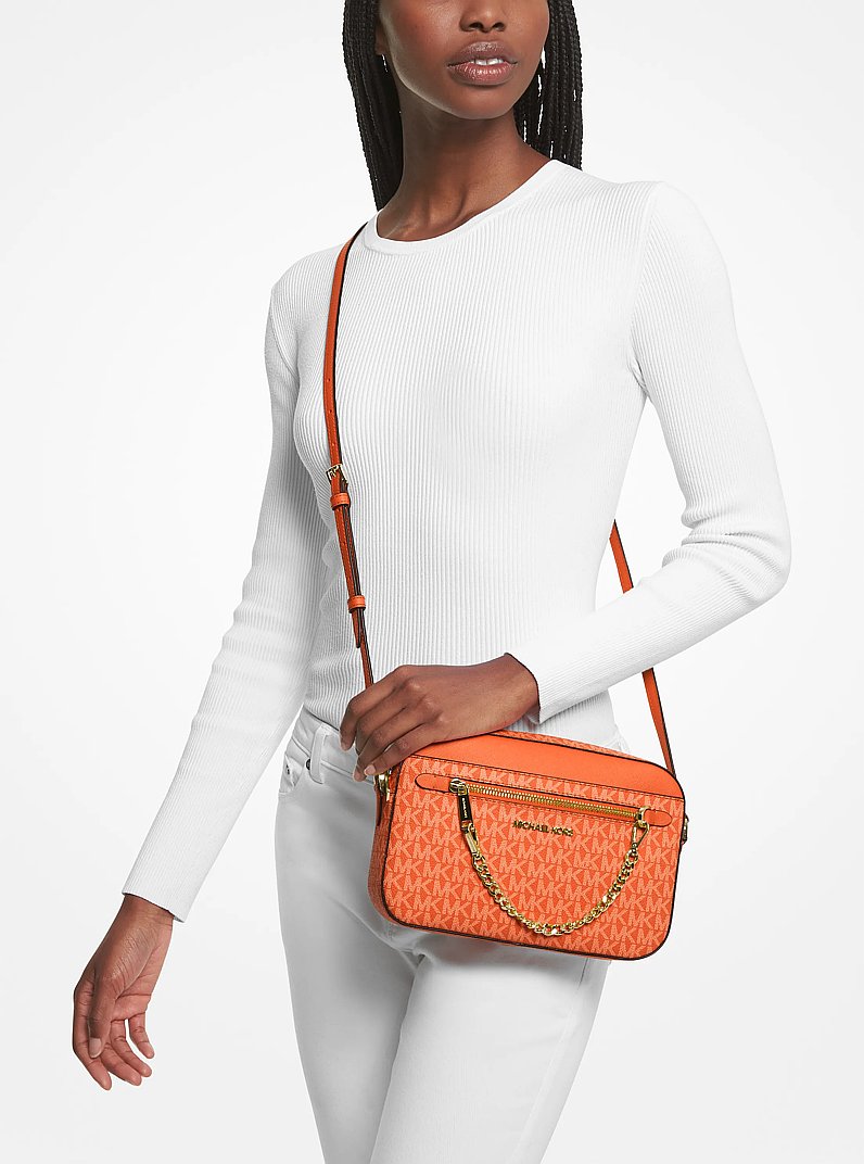 Jet Set Large Logo Crossbody Bag in POPPY | Michael Kors