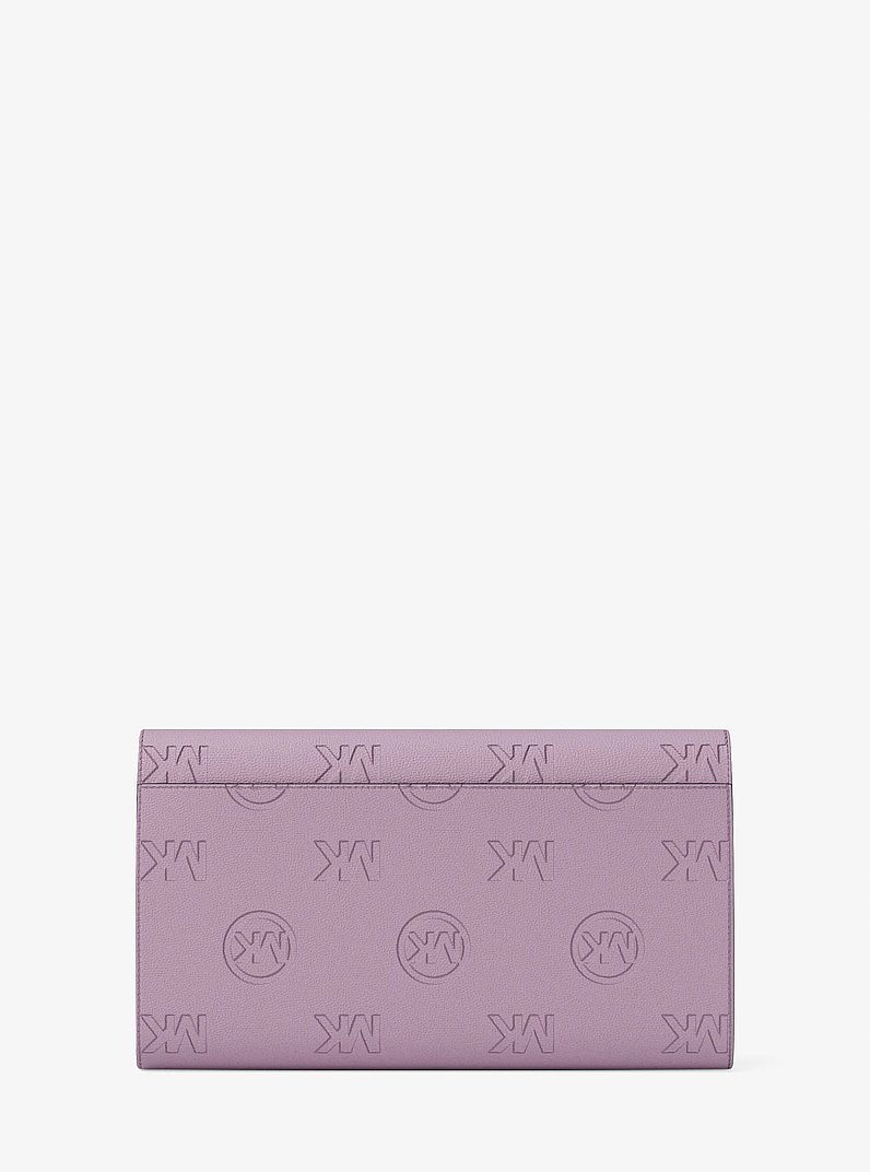 Carson Large Logo Debossed Wallet in LT QUARTZ | Michael Kors
