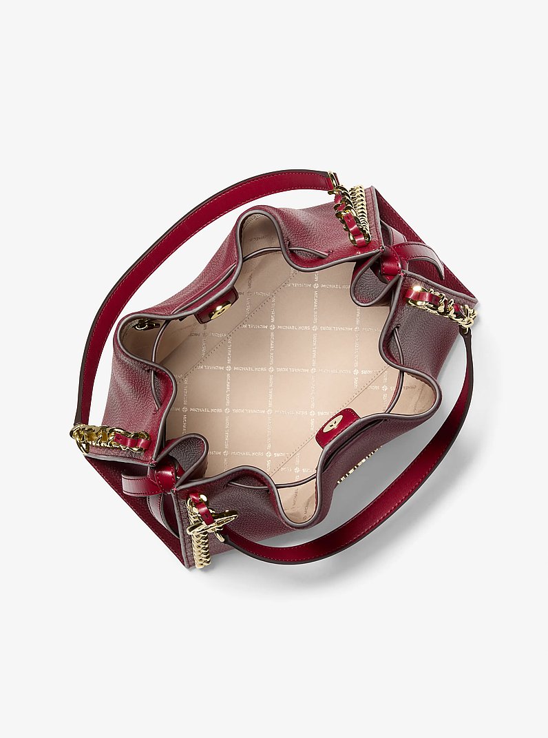Mina Large Chain Shoulder Bag in CHERRY | Michael Kors