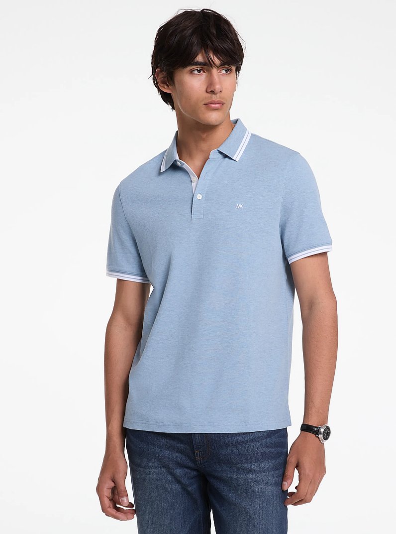 Polo Greenwich de algod&oacute;n in CHAMBRAY JASPEADO | Michael Kors