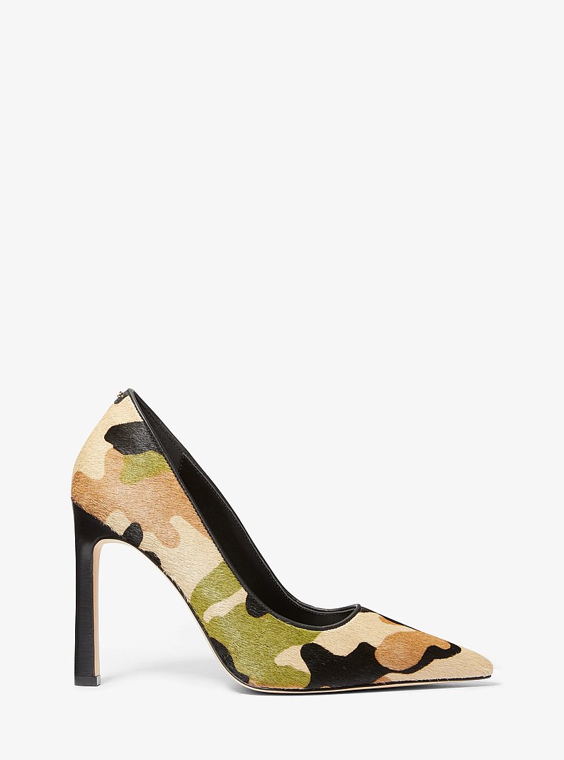 Amara Camouflage Print Calf Hair Pump in Smoky Olive Multi | Michael Kors
