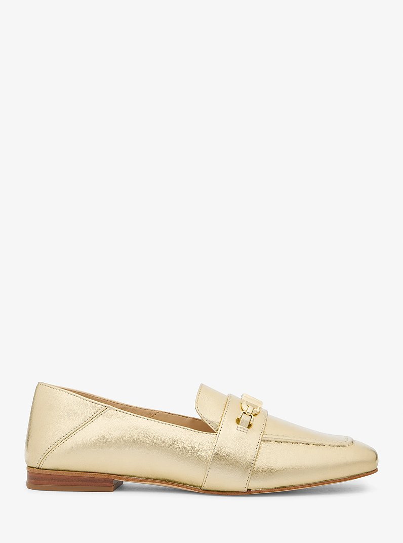 Tiffanie Metallic Leather Loafer in PALE GOLD | Michael Kors