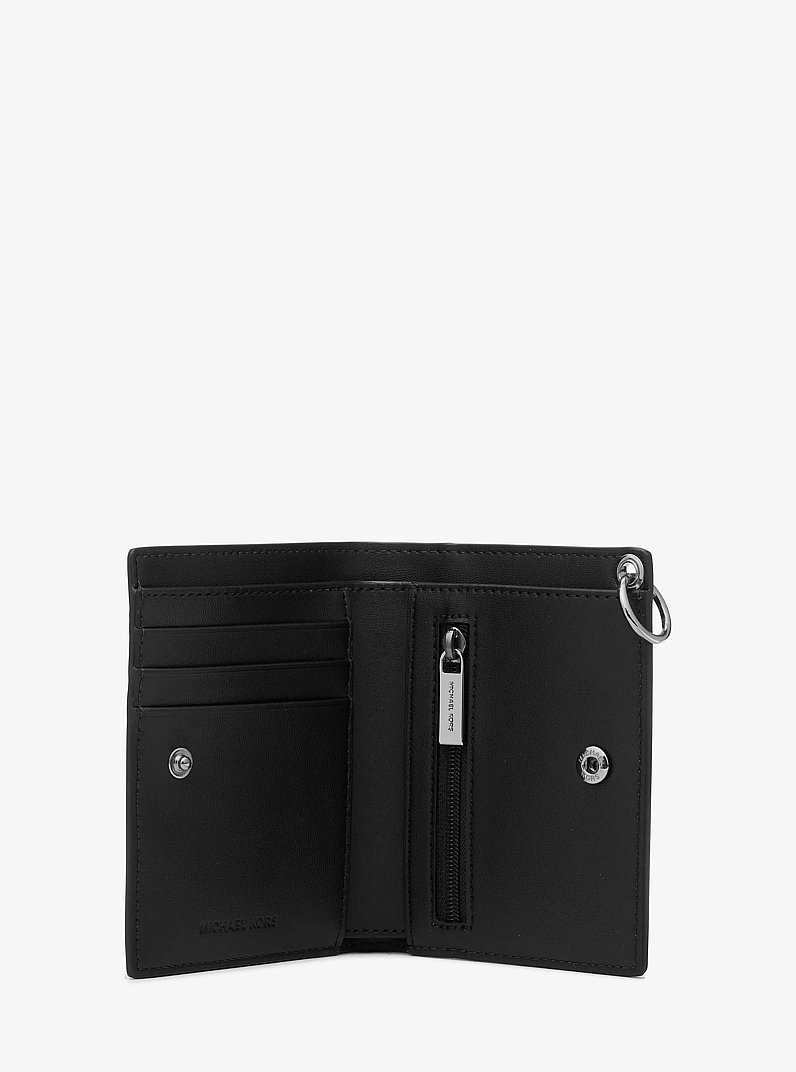 Hudson Logo Chain-Link Wallet in BLACK | Michael Kors
