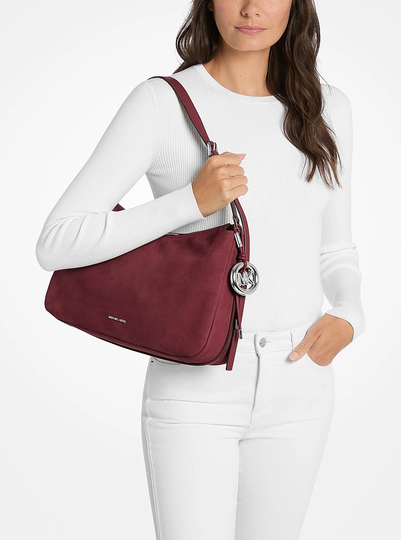 Nolita Medium Nubuck Shoulder Bag in OXBLOOD | Michael Kors