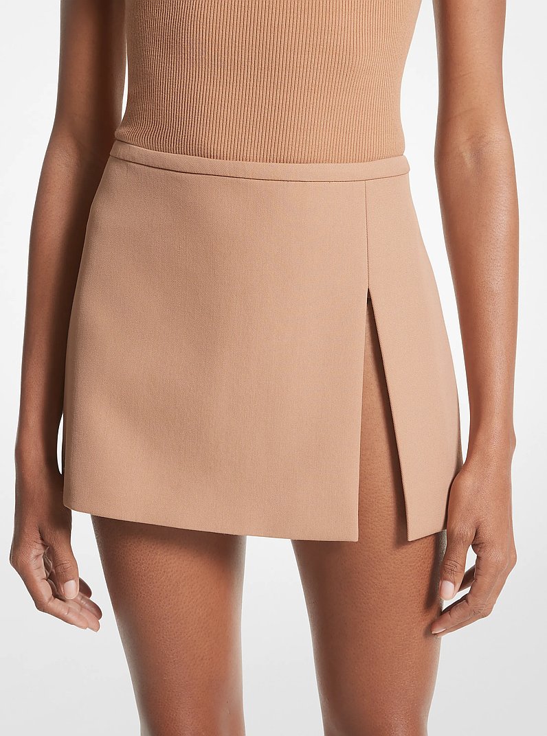 Double Crepe Sabl&eacute; Slit Skirt