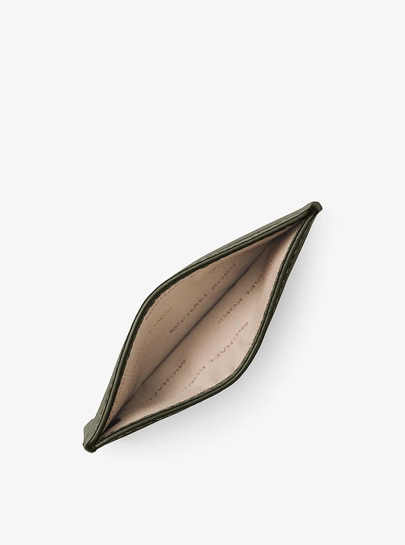 Pebbled Leather Card Case in IVY | Michael Kors