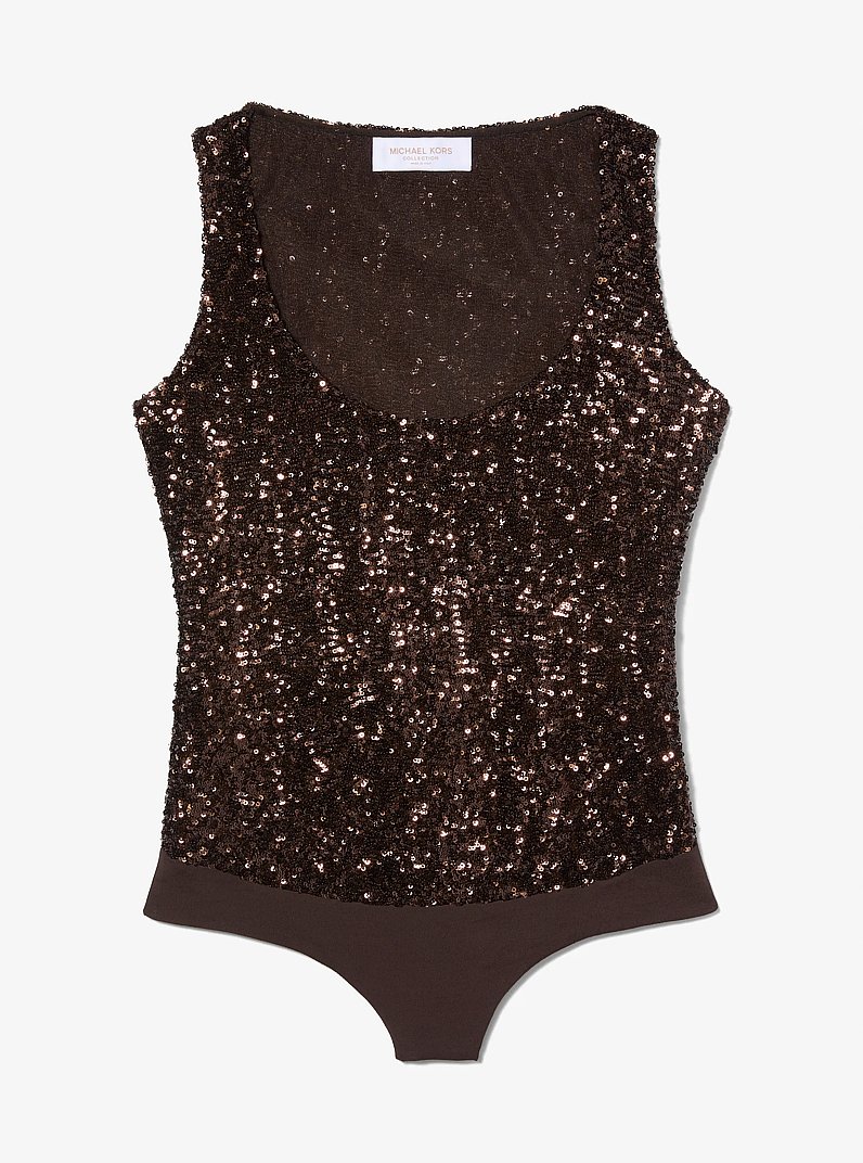 Body el&aacute;stico con lentejuelas in CHOCOLATE | Michael Kors