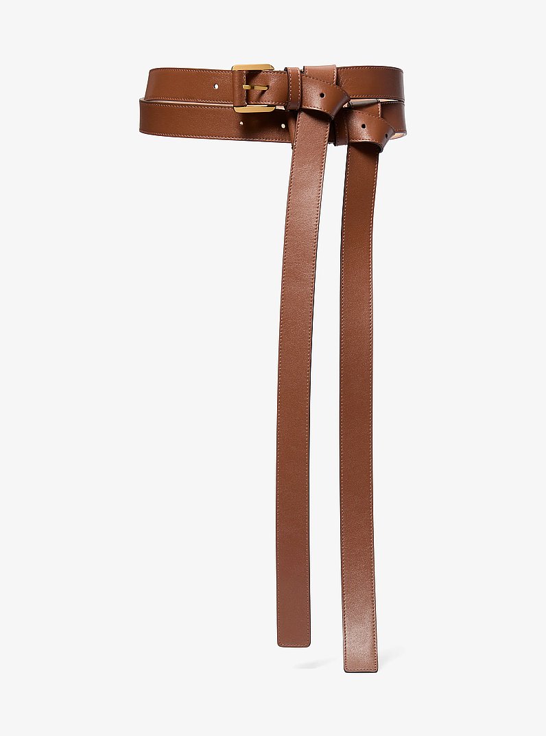 Cintur&oacute;n doble Allegra de piel in RAMA | Michael Kors