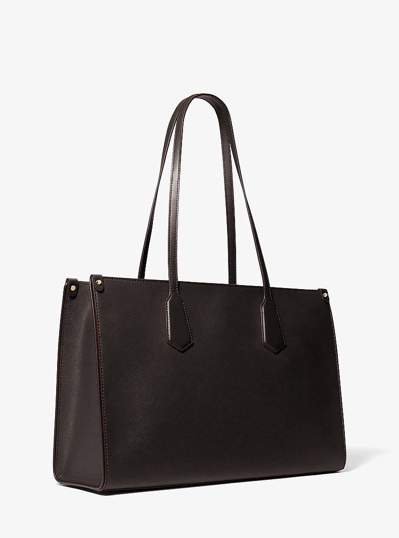 Bolso tote Maple grande de piel saffiano in CHOCOLATE | Michael Kors