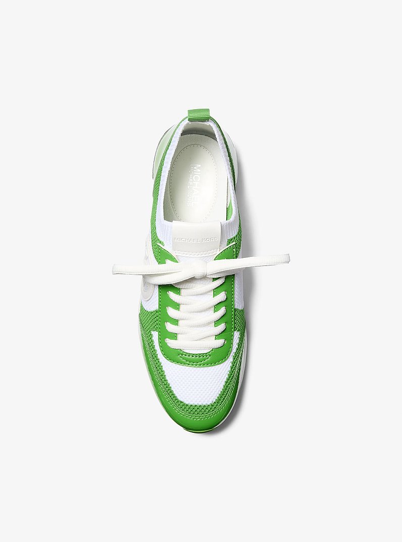 Jenkins Two-Tone Stretch Knit Trainer in JUNGLE | Michael Kors