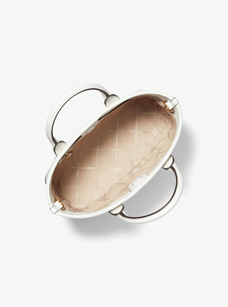 Borsa a mano Luisa piccola in pelle martellata in BIANCO OTTICO | Michael Kors