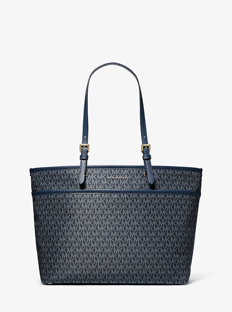 Grand sac fourre-tout Winston tiss&eacute; et imprim&eacute; &agrave; logo Signature in AMIRAL/BLEU P&Acirc;LE | Michael Kors