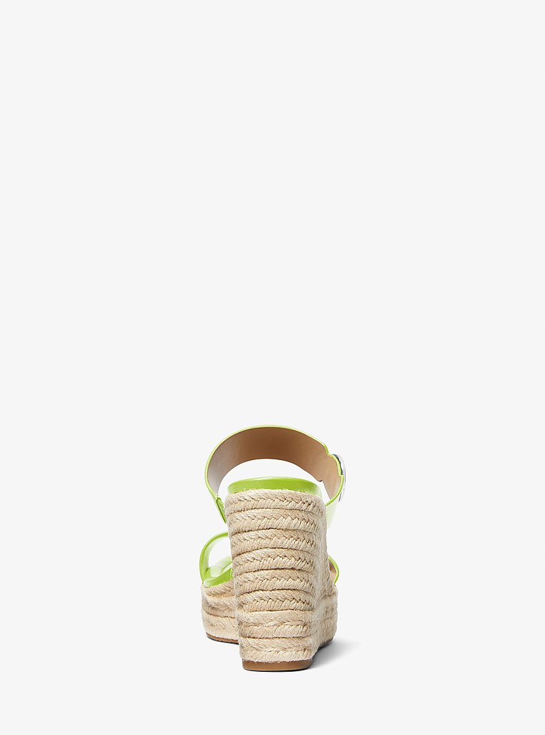 Lucinda Leather Wedge Sandal in PEAR | Michael Kors