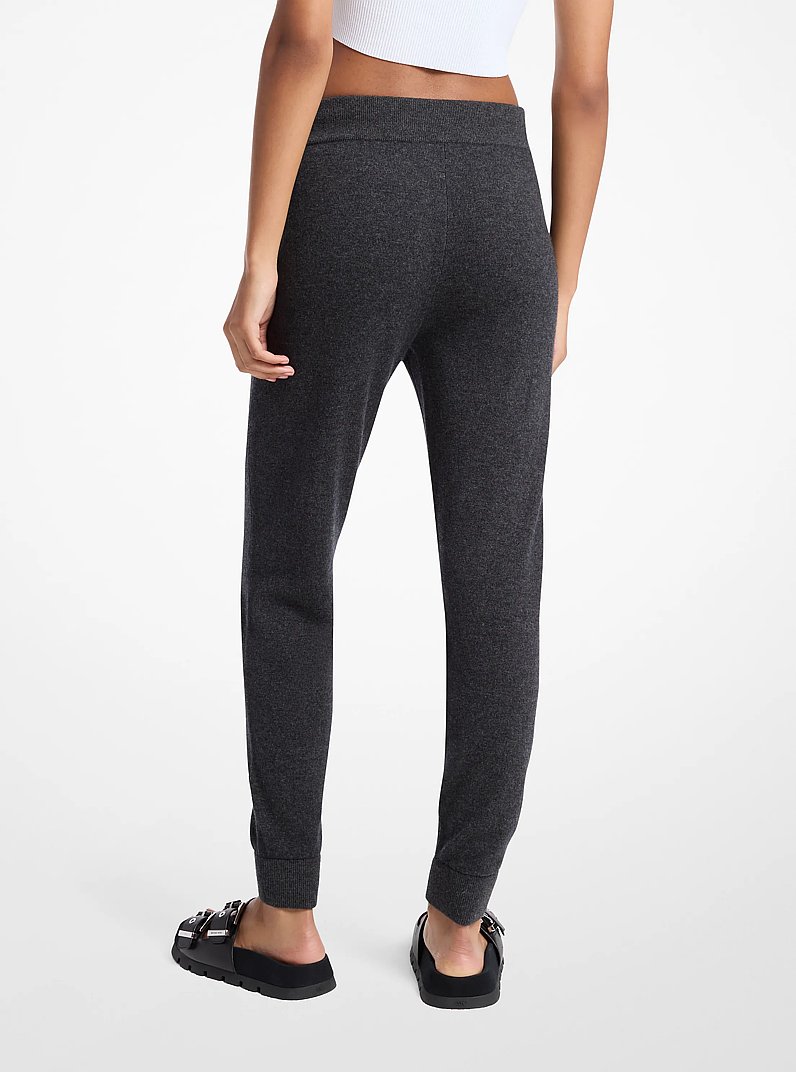 Wool and Cashmere Blend Joggers in CHARCOAL_MELANGE | Michael Kors