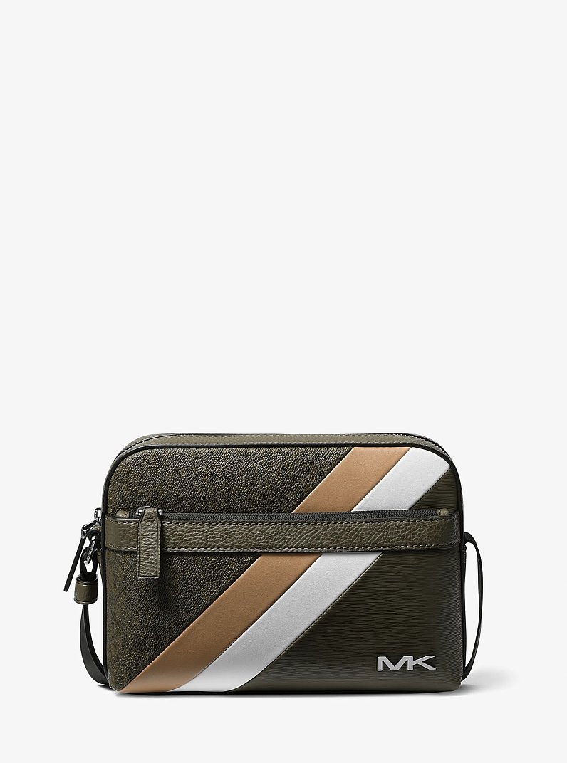 Cooper Logo and Striped Crossbody Bag