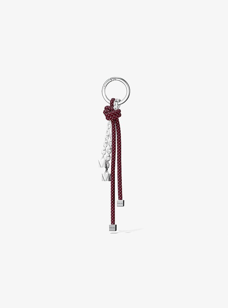 Silver-Tone and Speckled Cord Bag Charm in OXBLOOD | Michael Kors