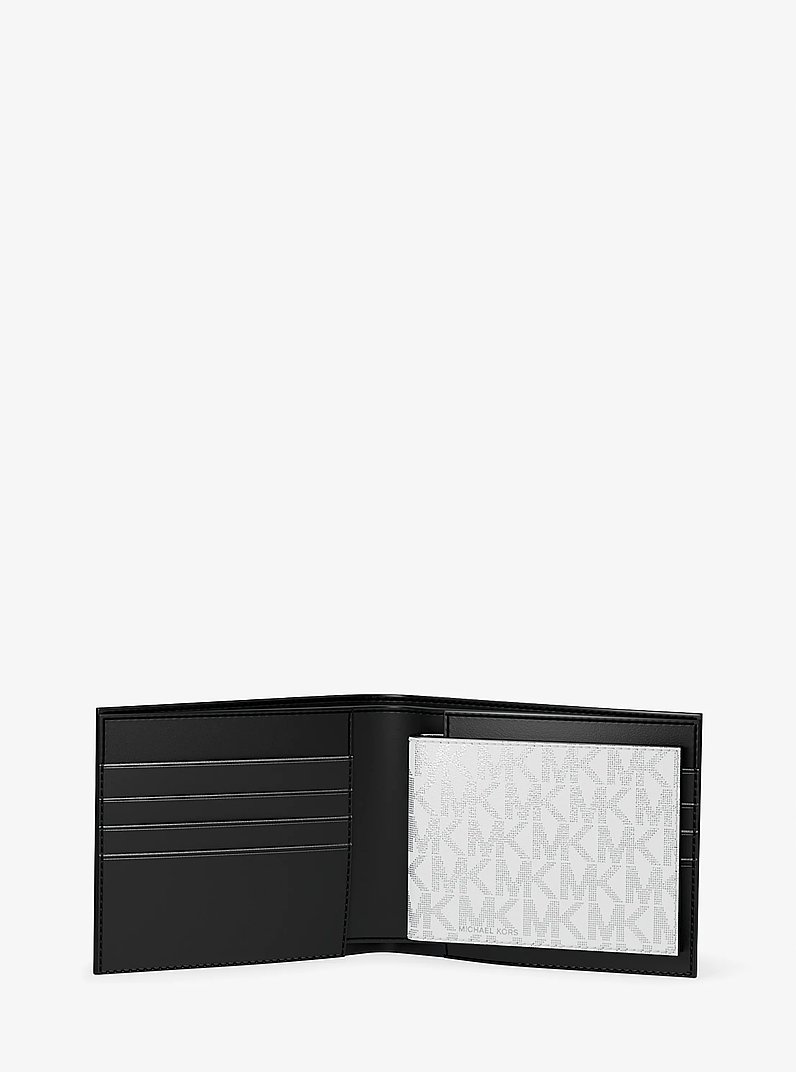 Hudson Metallic Signature Logo Billfold Wallet With Passcase