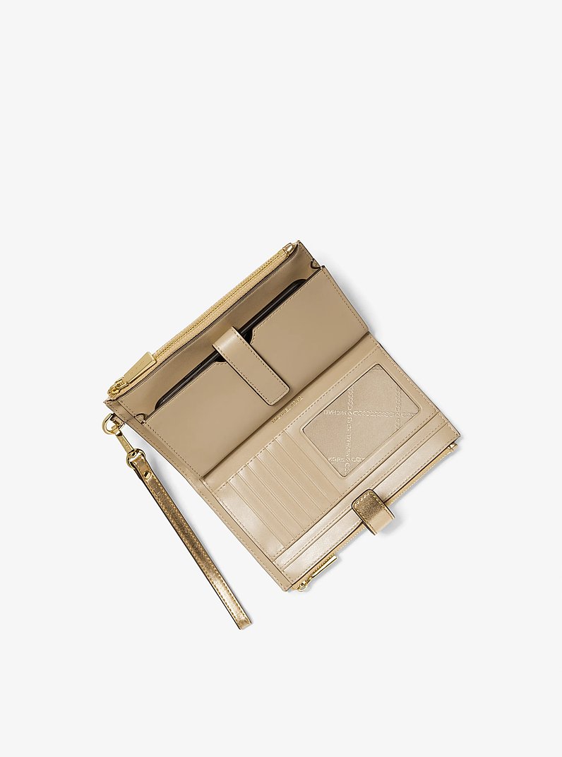 Smartphone-Brieftasche Adele aus Jacquard mit Empire-Logomuster in Metallic-Optik