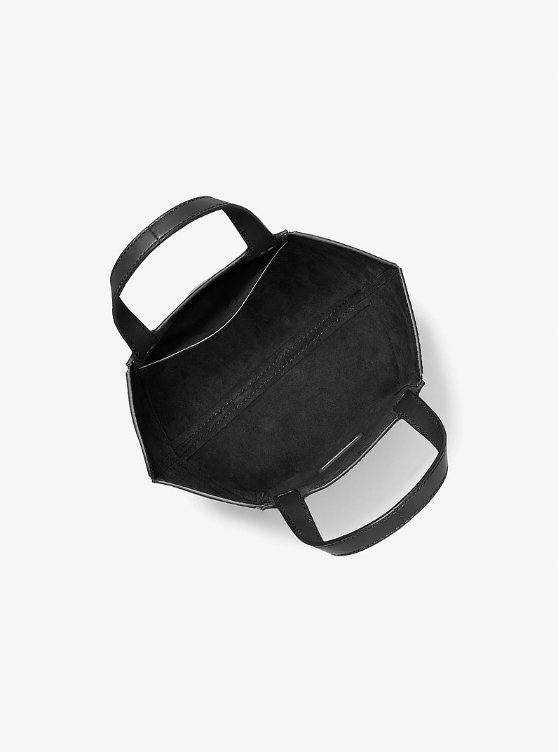Jordi Small Leather Tote Bag in BLACK | Michael Kors