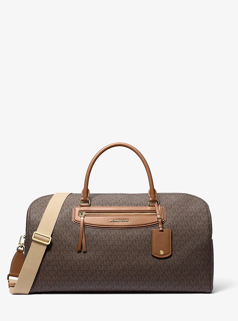 Jet Set Travel Extra-Large Signature Logo Weekender Bag in BRN/ACORN | Michael Kors