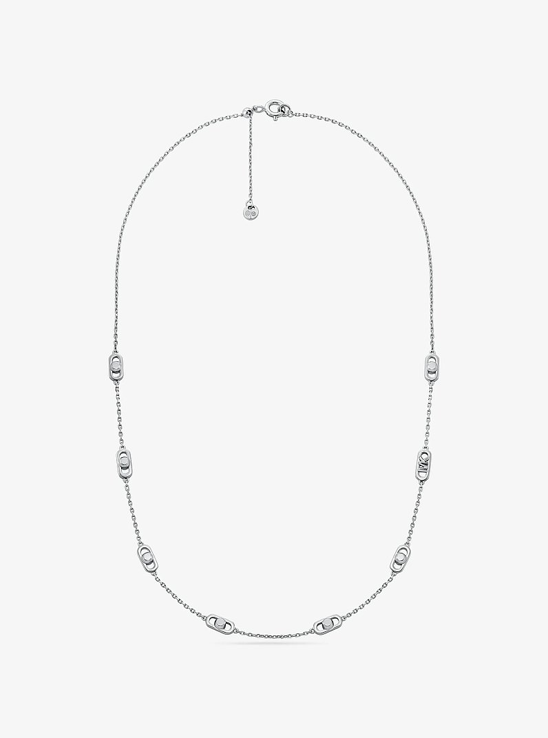 Petit collier &agrave; maillons Astor, en argent sterling plaqu&eacute; en m&eacute;tal pr&eacute;cieux in ARGENT | Michael Kors