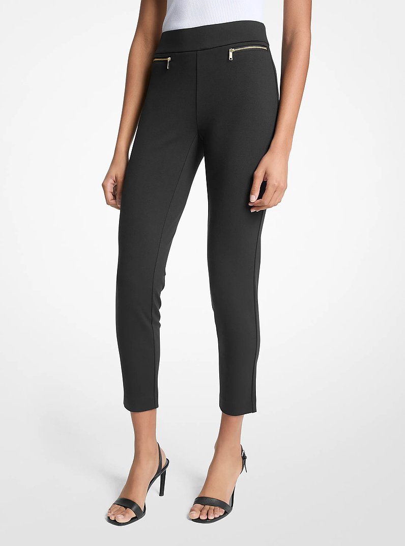 Pantalon en m&eacute;lange de viscose &agrave; fermeture &eacute;clair in NOIR | Michael Kors