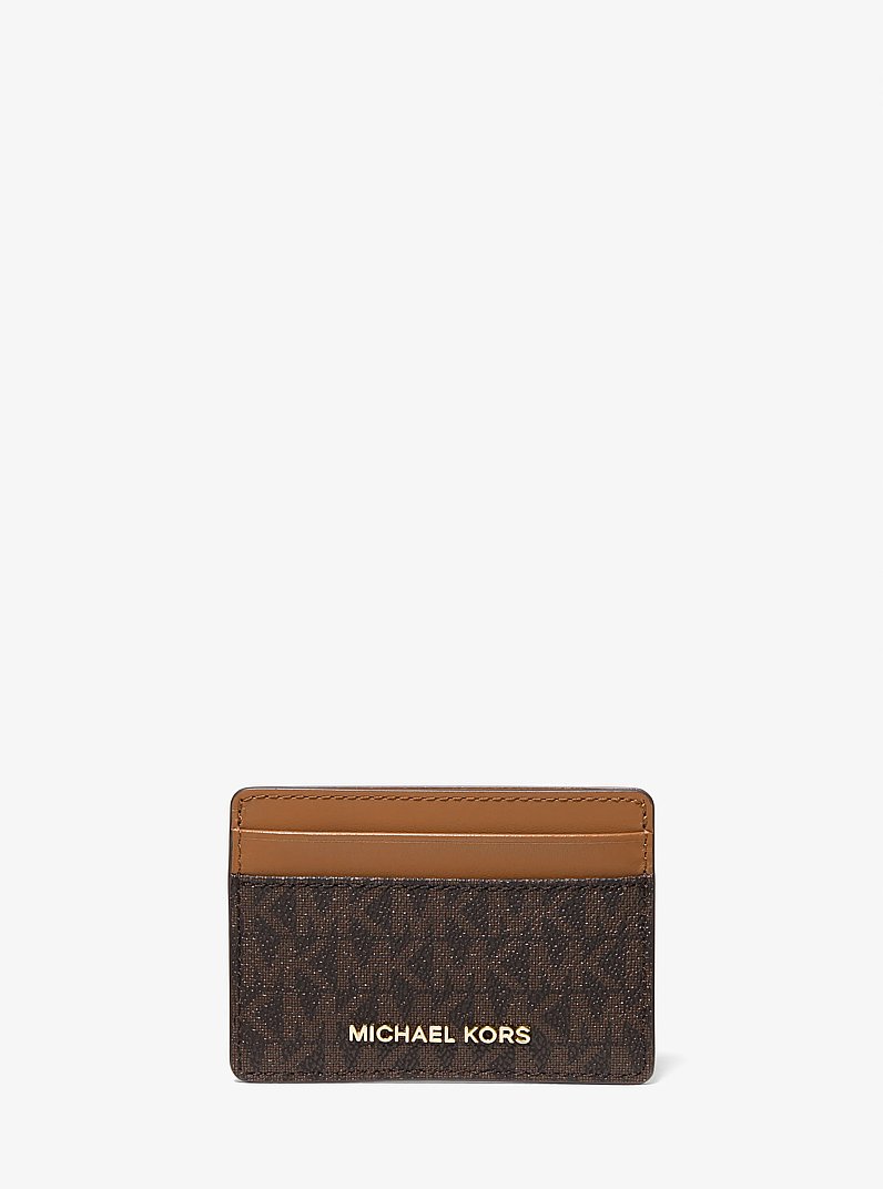 Logo Card Case in BROWN | Michael Kors