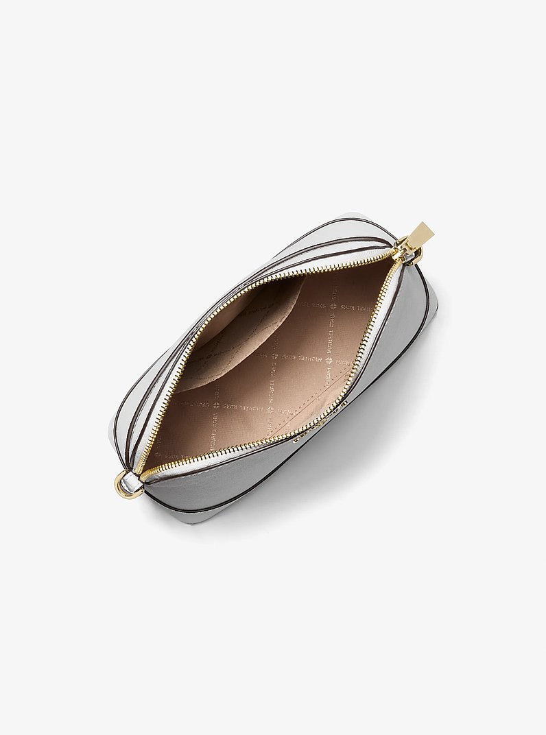 Large Saffiano Leather Dome Crossbody Bag in OPTIC WHITE | Michael Kors