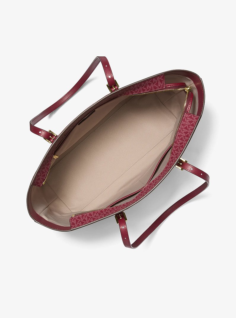 Quinn Large Signature Logo and Leather Tote Bag in MULBERRY | Michael Kors