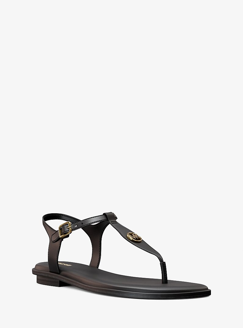Mallory T-Strap Sandal in BLACK | Michael Kors