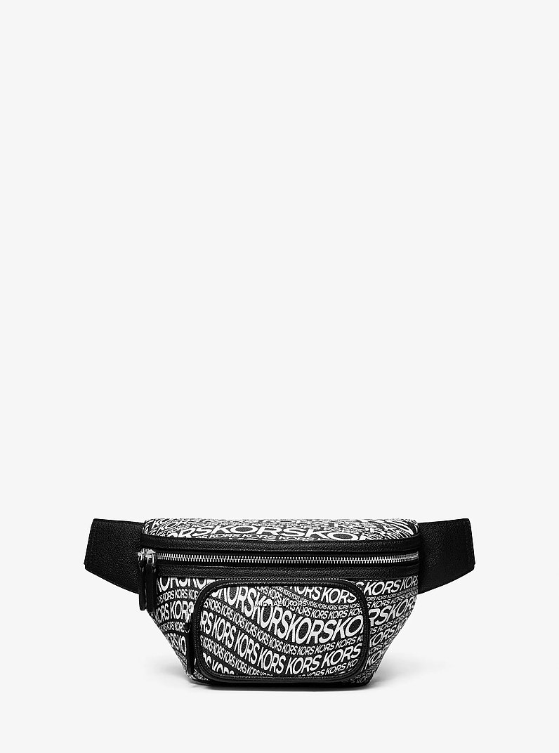 Hudson Graphic Logo Sling Pack in BLK/WHT MLTI | Michael Kors